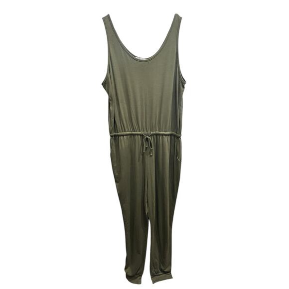REORIA Olive Dark Green Tank/Jogger Jumper Cinched Waistline Drawstring SIZE XL - Picture 1 of 4